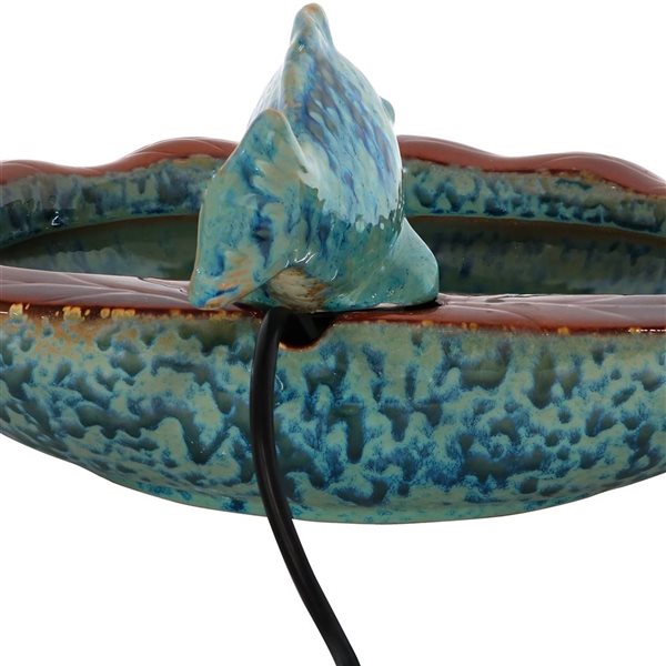 Sunnydaze Decor 7-in H Ceramic Fish Glazed Outdoor Water Fountain