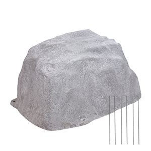 Sunnydaze Decor 23 W x 19.5 L x 14-in H Grey Low-Profile Polyester and Artificial Landscape Rock w/ Stakes