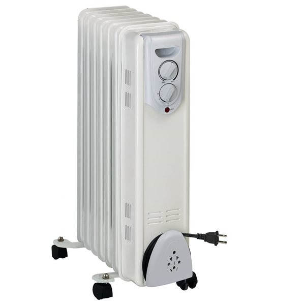 Radiateur de chauffage électrique Tooltech miniature à bain d'huile 22 po, gris pâle