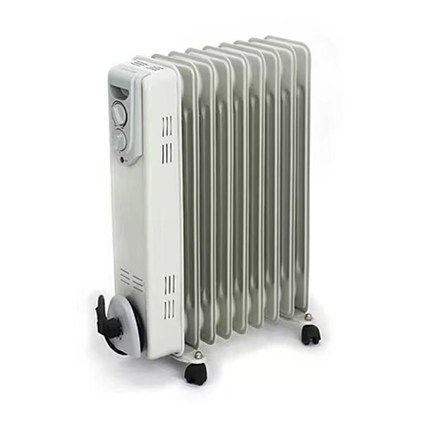 Radiateur de chauffage électrique Tooltech miniature à bain d'huile 22 po, gris pâle