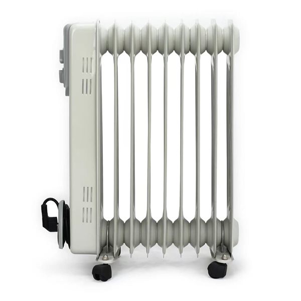 Radiateur de chauffage électrique Tooltech miniature à bain d'huile 22 po, gris pâle