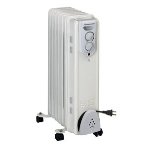 Radiateur de chauffage électrique Tooltech miniature à bain d'huile 22 po, gris pâle