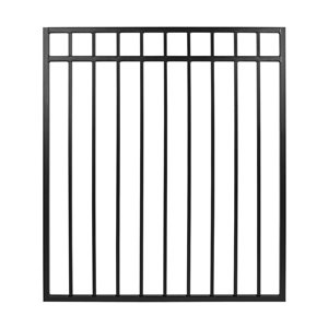 Nuvo Iron Coral 45 W x 46-in H Black Galvanized Steel Self Close Fence Gate w/ Double Side Handle
