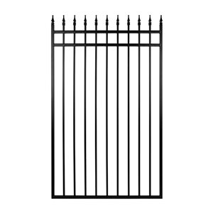 Nuvo Iron Tiger Eye 45 W x 68-in H Black Galvanized Steel Self Close Fence Gate w/ Double Side Handle