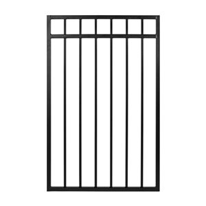 Porte de clôture Coral Nuvo Iron 33 l. x 46 po H acier galvanisé noir à fermeture automatique et poignée double face