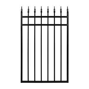 Nuvo Iron Tiger Eye 33 W x 46-in H Black Galvanized Steel Self Close Fence Gate w/ Double Side Handle