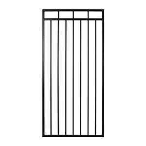 Nuvo Iron Benitoite 33 W x 68-in H Black Galvanized Steel Self Close Fence Gate w/ Double Side Handle