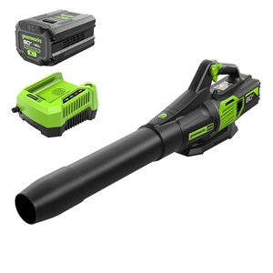 Greenworks 80 V 730 CFM Brushless Cordless Leaf Blower, 2.0 Ah Battery and Charger Included