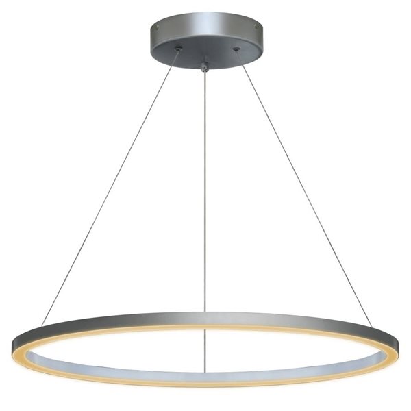 Whitfield Lighting Sydney 24-in W Silver Metal Contemporary Round LED Light Chandelier