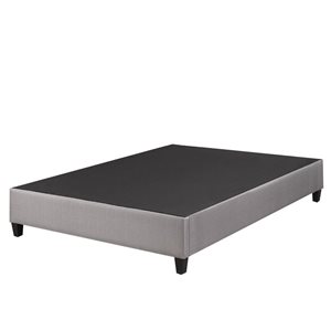 Brassex Douglas Grey Upholstered Twin Platform Bed Base