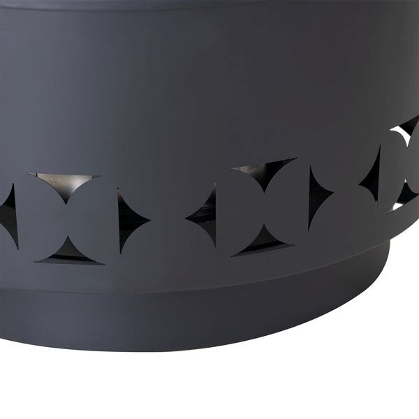 Sunjoy Lawrence 28-in Black Steel Outdoor Wood Burning Smokeless