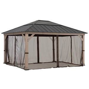 Sunjoy Brown Gazebo Mosquito Netting for 13 x 15-ft Wooden Gazebos