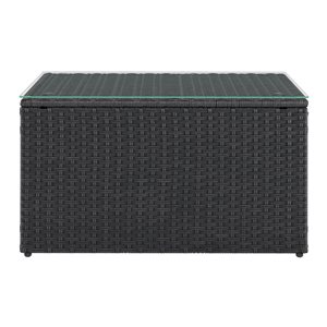 CorLiving Solterra 33.5 W x 21.25 L x 18.5-in H Grey Wicker Patio Coffee Table