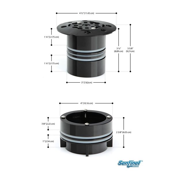 Sentinel 3-in Inlet ABS Drain Guard Backflow Valve