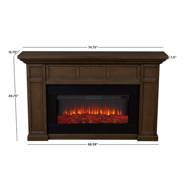 Real Flame Alcott 46 H x 75-in W Dark Brown Electric Fireplace