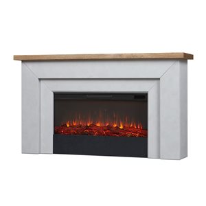 Real Flame Malie 37 H x 68-in W Light Grey Landscape Electric Fireplace