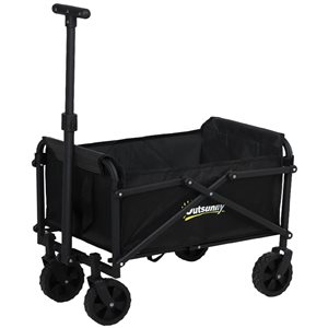 Outsunny 132-lb Black Small Folding Utility Garden Wagon Cart