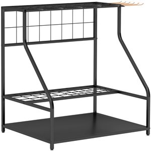 Outsunny Orange 3-Tier Garden Tool Organizer w/ Hooks