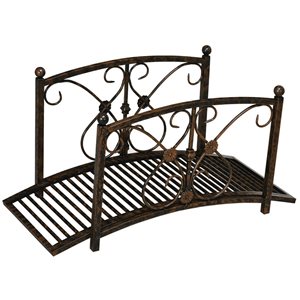 Outsunny 3.3-ft Brown Metal Arch Zen Garden Bridge