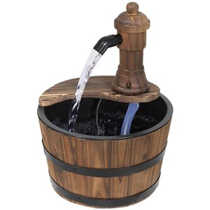 Outsunny 15-in H Metal Brown Outdoor Waterfall Fountain