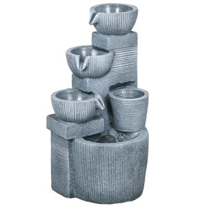 Outsunny 22-in H Resin Grey Outdoor Rock Waterfall Fountain