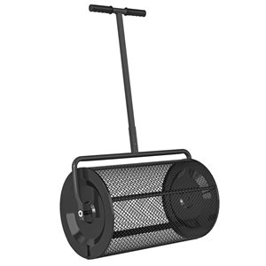 Épandeur de tourbe Outsunny 24 po avec manche ajustable en noir
