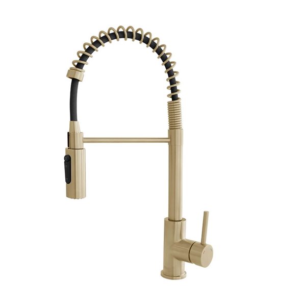 Stylish Milano Pull-Down Kitchen Faucet with Water Filter - Stainless Steel/Gold