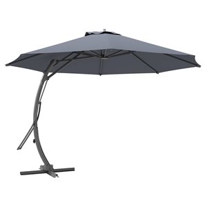 Parasol de terrasse en aluminium 11 pi Outsunny avec rotation à 360° UPF50+, gris