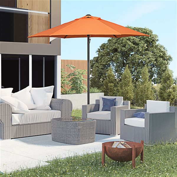 Outsunny 6.6-ft Patio Umbrella - Orange