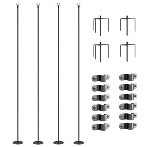 Mâts en acier de 10 pi Outsunny pour guirlande lumineuse d'extérieur, 2/pqt