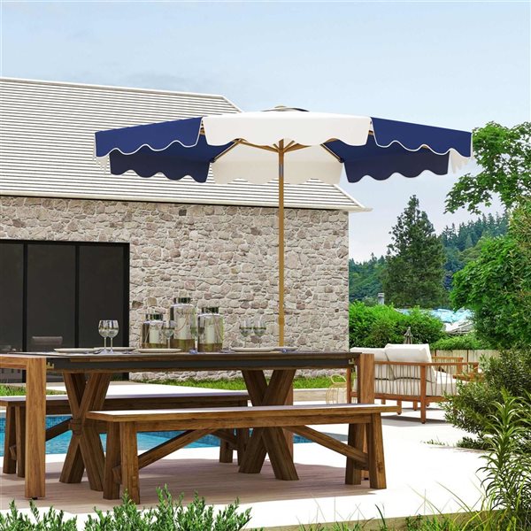 Outsunny 9-ft Patio Umbrella w/ Crank and Tilt - Multicolour