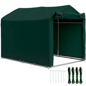 Tente de rangement imperméable Outsunny 7,22 x 5,15 pi vert foncé avec porte roulant