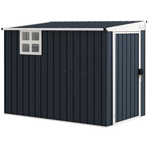 Outsunny 4 x 8-ft Metal Garden Shed with Window and 2 Vents