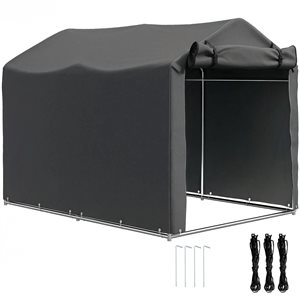 Outsunny 7.22 x 5.15-ft Dark Grey Waterproof Garden Storage Tent with Roll-up Door