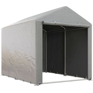 Outsunny 7.15 x 5.25 Light Grey Portable Bicycle Shed Shelter for Garden Tools