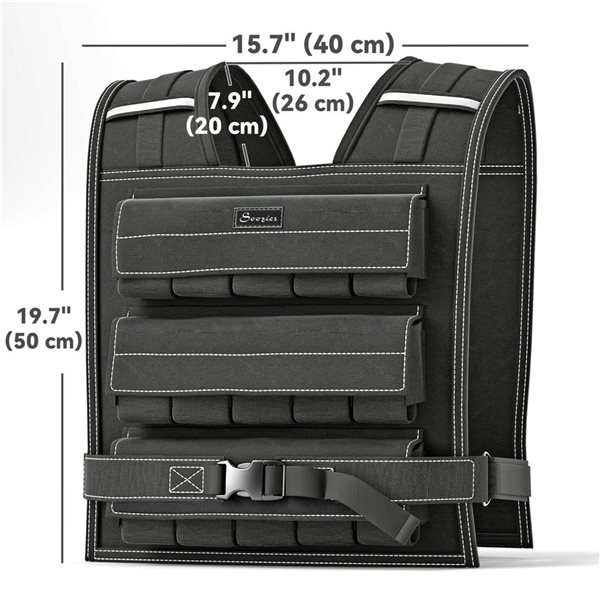 Soozier 44 lbs Adjustable Weighted Vest for Men and Women Use