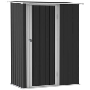 Outsunny 5 x 3-ft Grey Garden Shed Outdoor Storage Shed with Sloped Roof