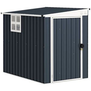 Outsunny 4 x 6-ft Metal Garden Shed with Window and 2 Vents