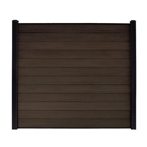 everhome Bromont Brown Co-Extruded Composite Fence Board Panels - 12-Pack