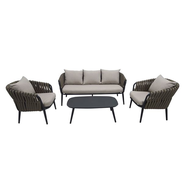 Patio Set Rona Backyard Lifestyles Nautique 4-Pc Conversation Patio Set - Charcoal ...
