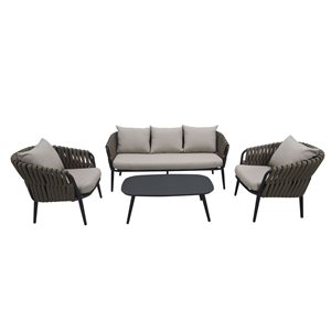 Backyard Lifestyles Nautique 4-Pc Conversation Patio Set - Charcoal