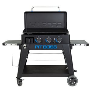 Pit Boss 3-Burner Propane Lift Off Flat Top Griddle w/ Folding Side Shelves