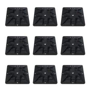 Mecadeck 9-Pack 0.75 T x 4-in W x 0.33-ft L Black Extra Wide Ground Deck Block Kit for 4 x 4-in Posts