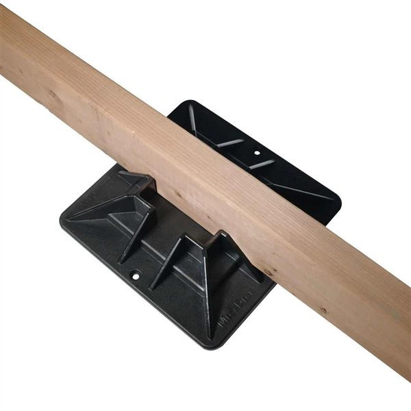 Ensemble de 9 bases de terrasse pour sol Mecadeck  0,75 É x 4 po l. x 0,33 pi L. standards en noir