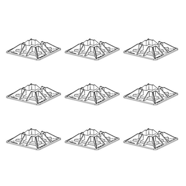 Ensemble de 9 bases de terrasse pour sol Mecadeck  0,75 É x 4 po l. x 0,33 pi L. standards en noir