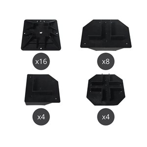 Mecadeck 32-Pack 0.75 T x 4-in W x 0.33-ft L Black Heavy Duty Deck Block Kit for Decks up to 12 x 12-ft