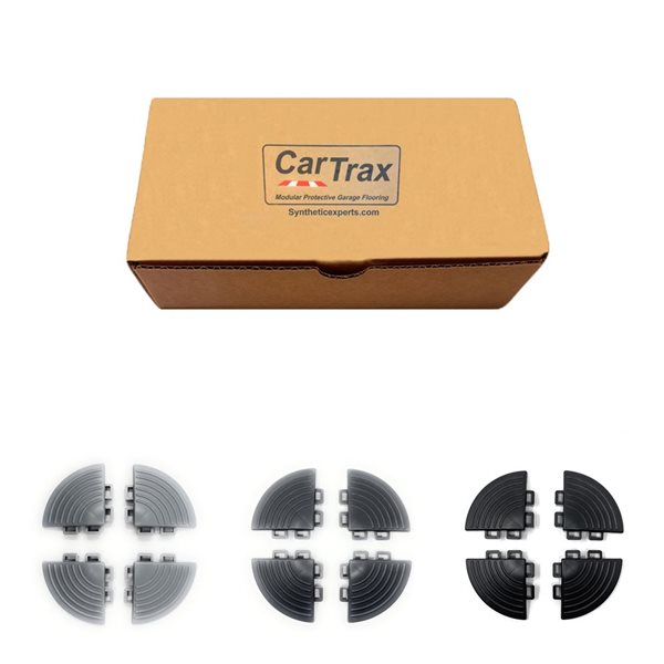 CarTrax FX 4-Piece 2.36 x 2.36-in Light Grey Ribbed Garage Corner Tile