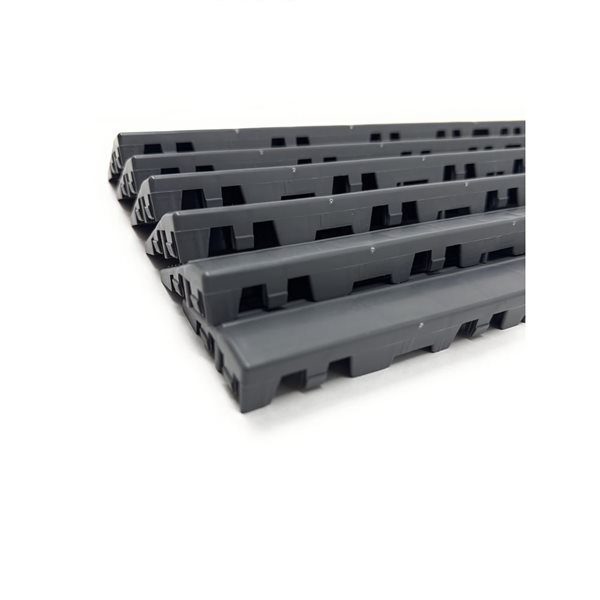 CarTrax FX 6-Piece 15.75 x 2.36-in Charcoal Grey Ribbed Male/Pegged Garage Edge Tile