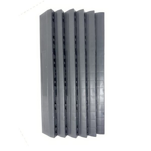 CarTrax FX 6-Piece 15.75 x 2.36-in Charcoal Grey Ribbed Male/Pegged Garage Edge Tile