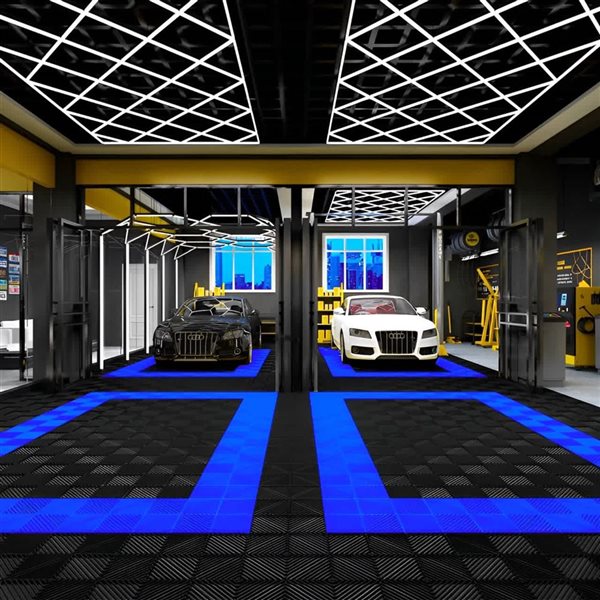 CarTrax FX 6-Piece 15.75 x 15.75-in Black Ribbed Garage Tile